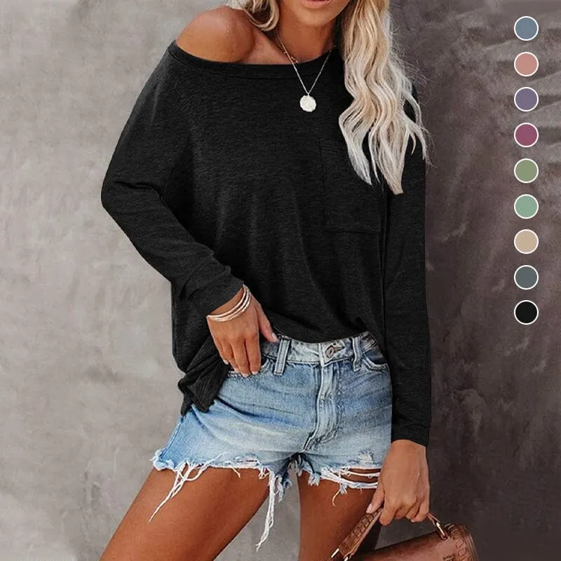 Pocket Slit Long Sleeve T-Shirt