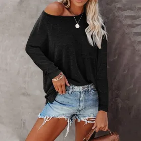 Pocket Slit Long Sleeve T-Shirt