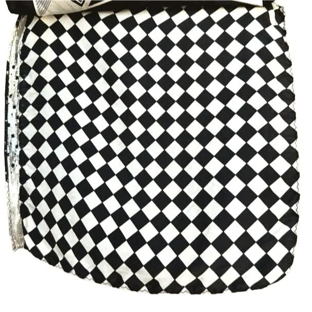 Pocket Square Bundle - Three Silk Geometric Checkbox Black White Squares