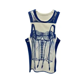 Pre Order:  Blue Hand-Painted Slim Fit Vest