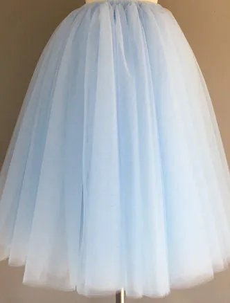 Puffy7 Layers Tulle Skirt Hidden Zipper Quality High Waisted Maxi Skirts Womens Adult TUTU Pleated Bridesmaids Faldas Petticoat