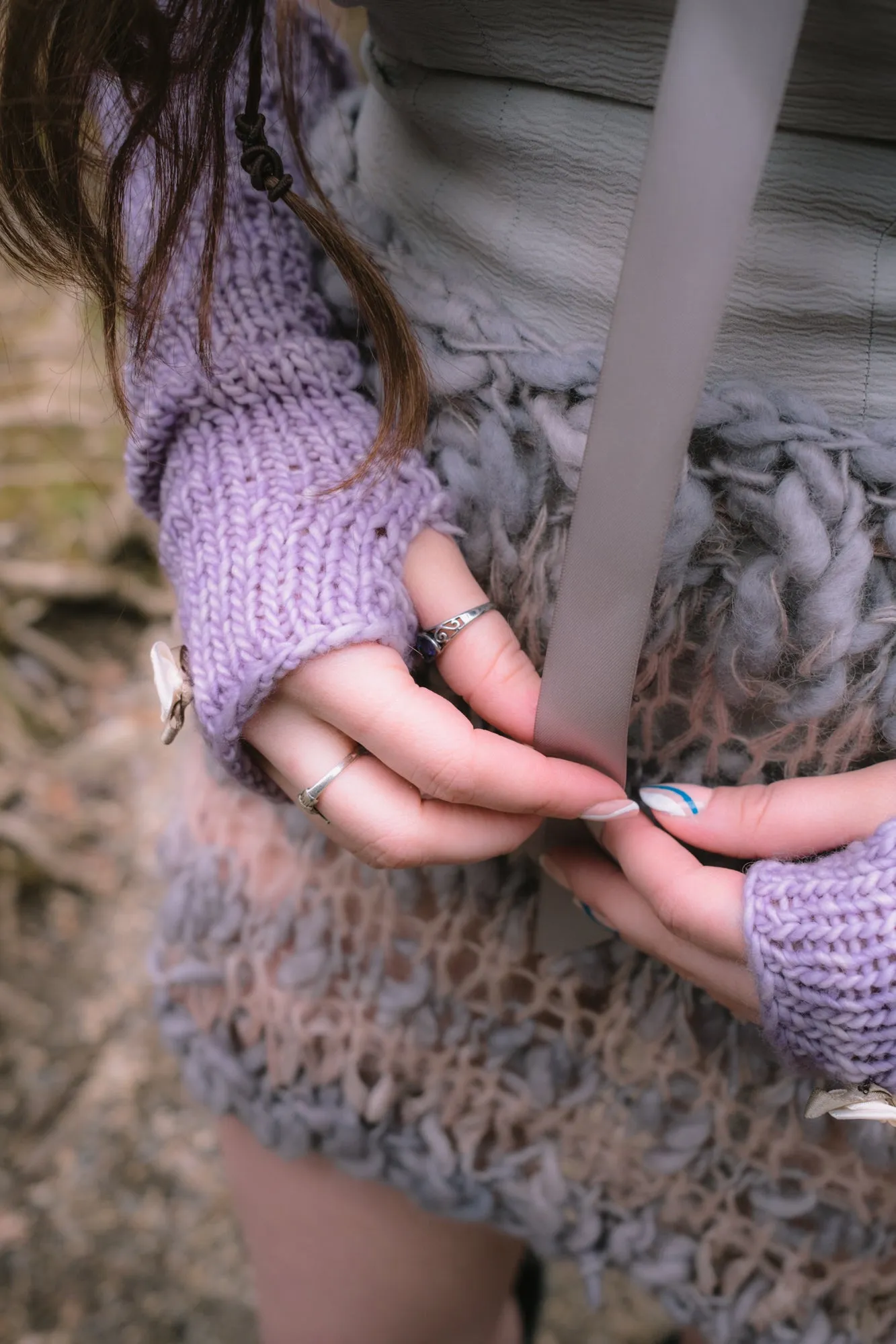 Purple Rosette arm warmers