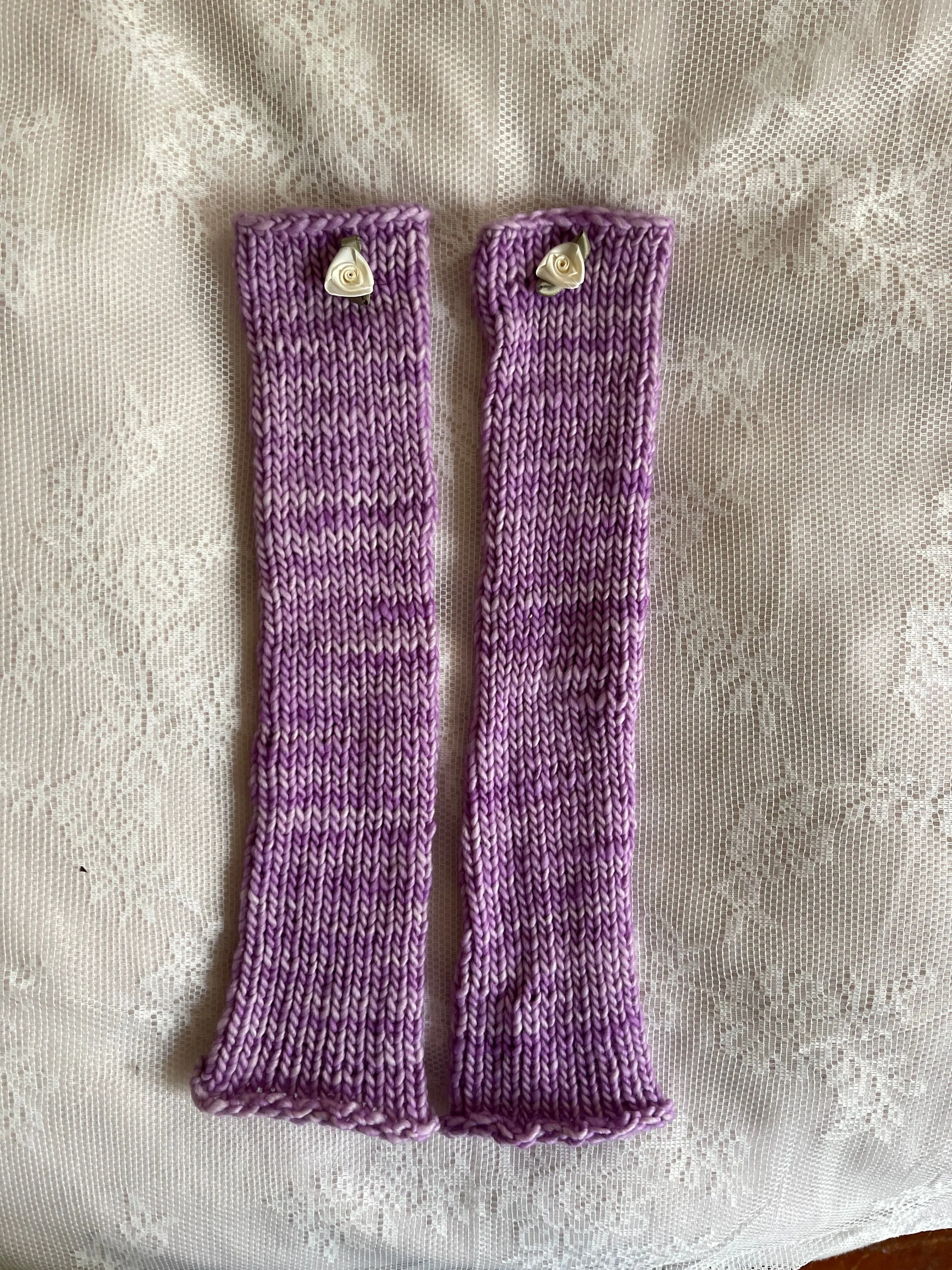 Purple Rosette arm warmers