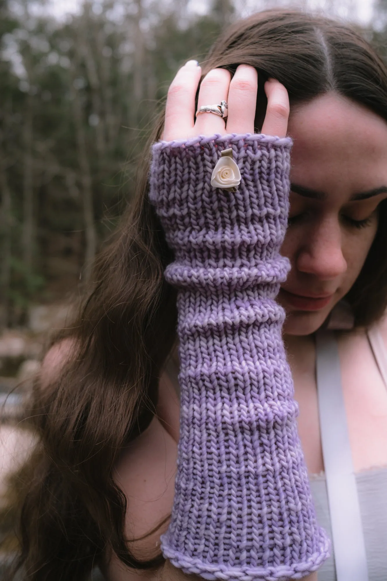 Purple Rosette arm warmers