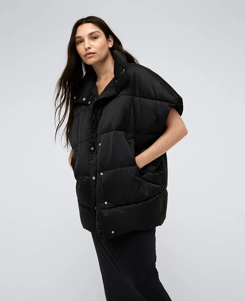 Quilted Oversized Tapered Vest Jacket