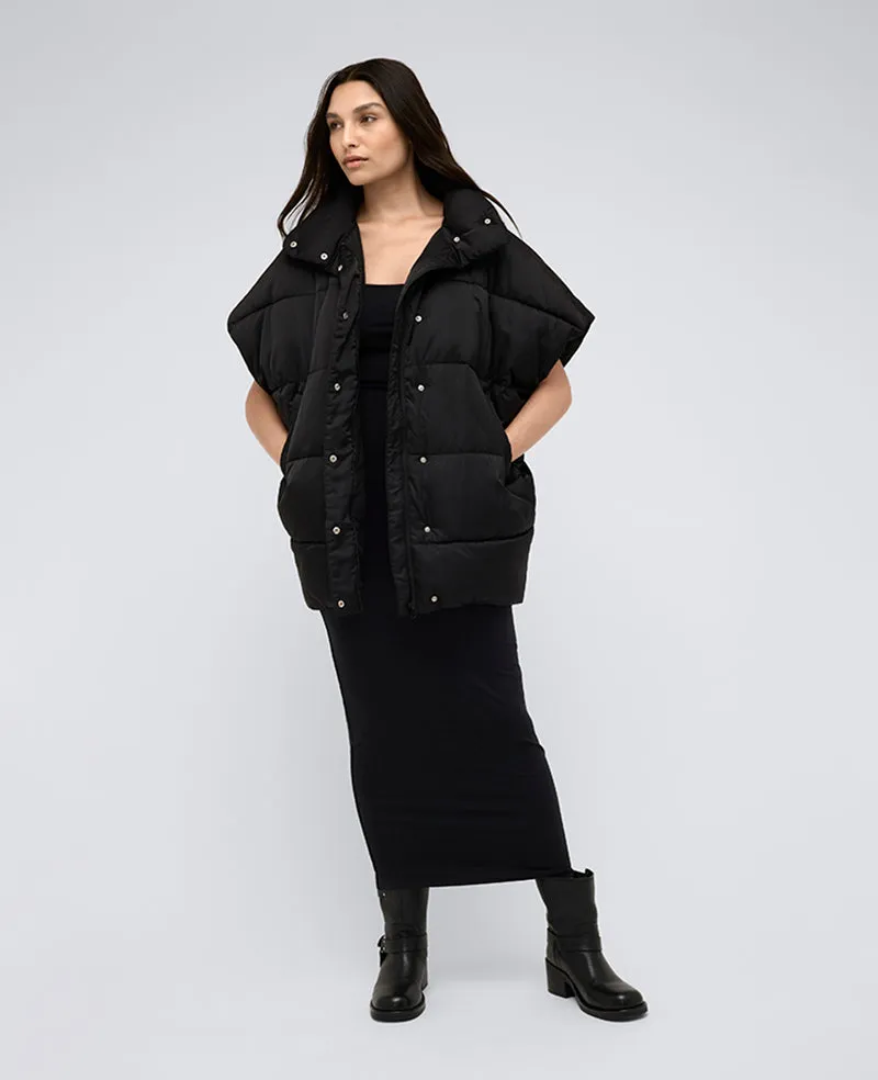 Quilted Oversized Tapered Vest Jacket