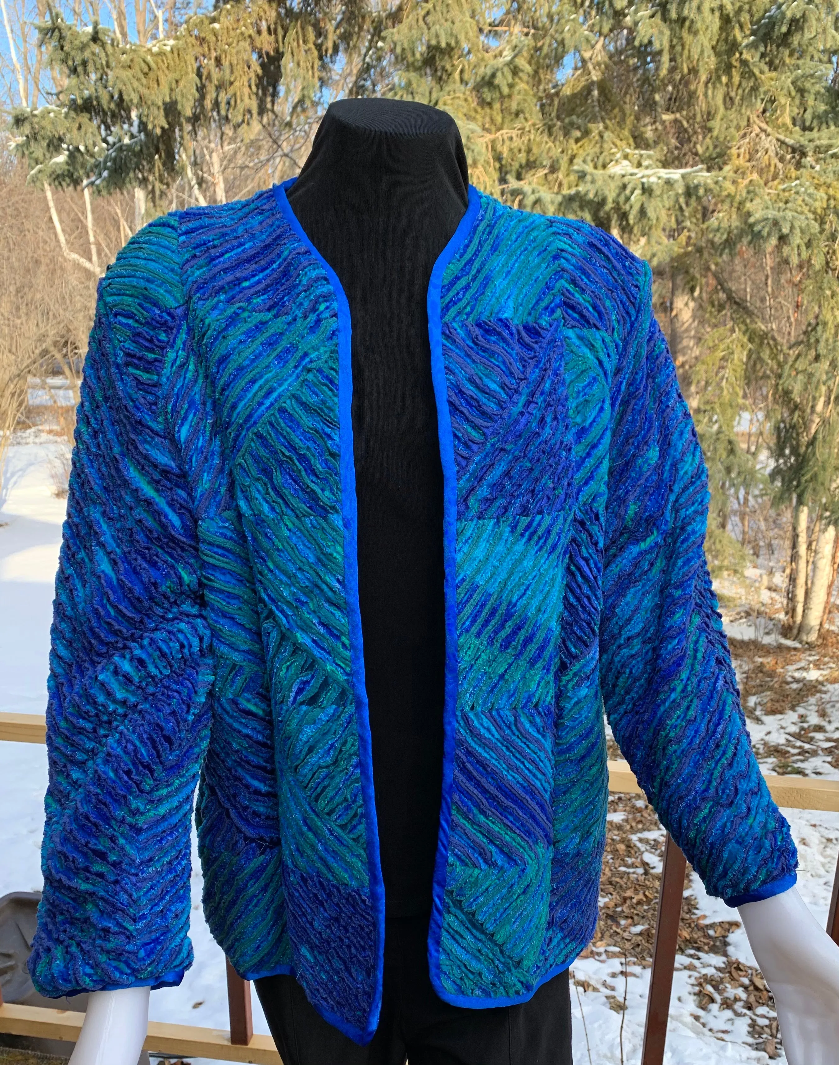 "Beautiful in Blue" - Chenille Cardigan