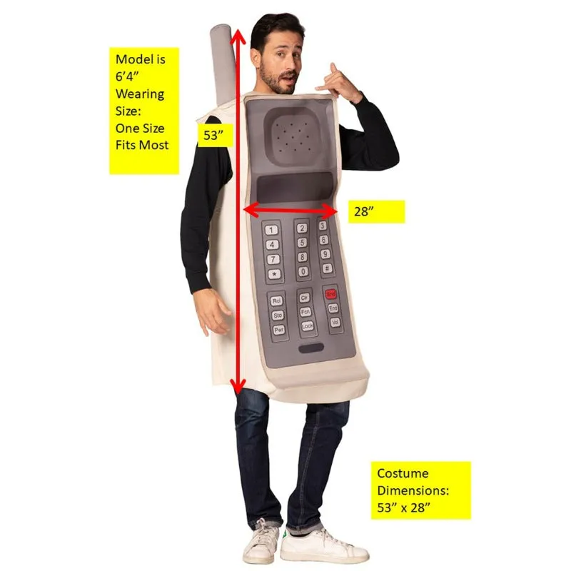 Retro Brick Cell Phone Novelty Adult Costume