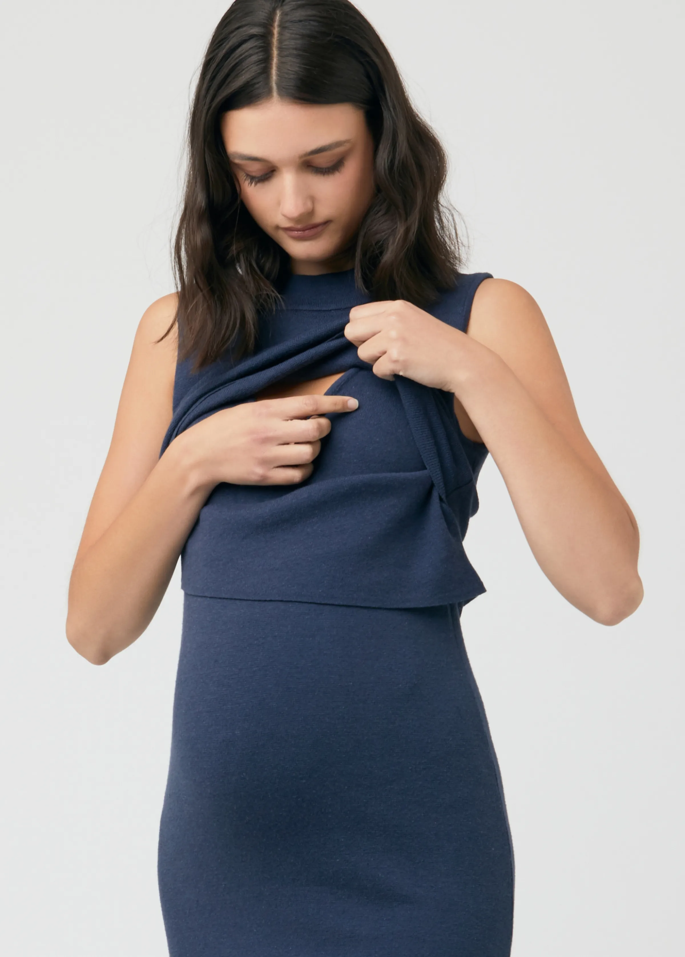 Ripe Maternity Layered Knit Nursing Dress