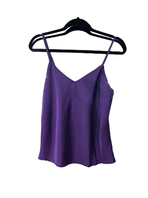 Satin V-Neck Cami Top Purple