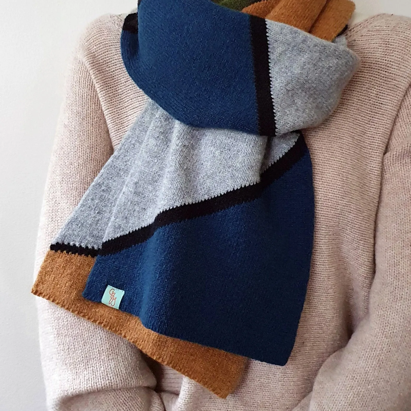 Scarf - Bauhaus, Diesel Blue