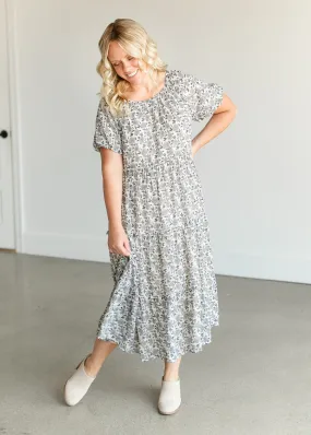 Short Bubble Sleeve Midi Dress - FINAL SALE