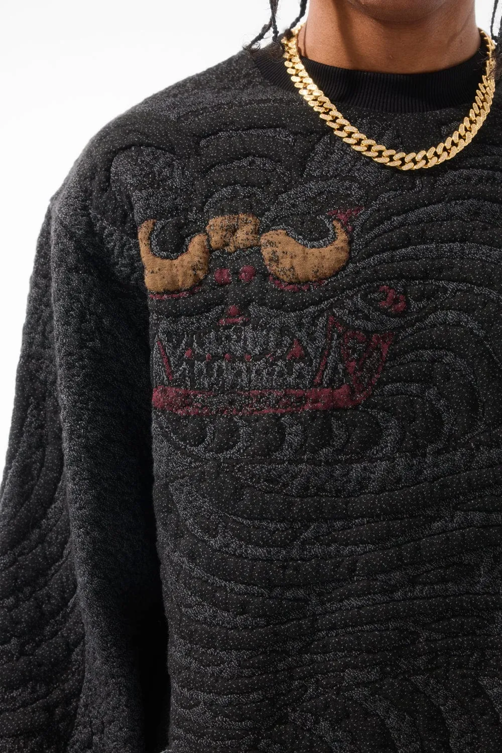 Silk Road Crewneck Sweater (Black Dragon)