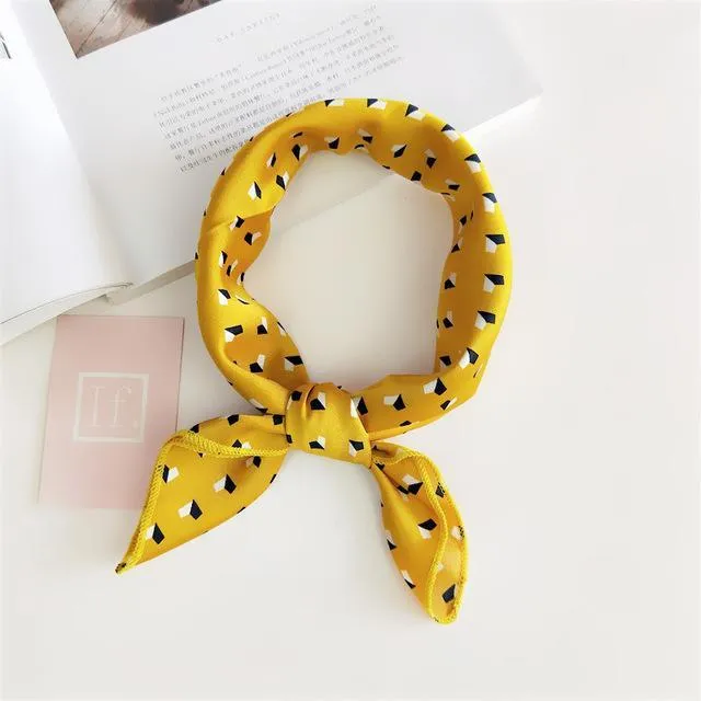 Small Vintage Skinny Retro Silk Scarf