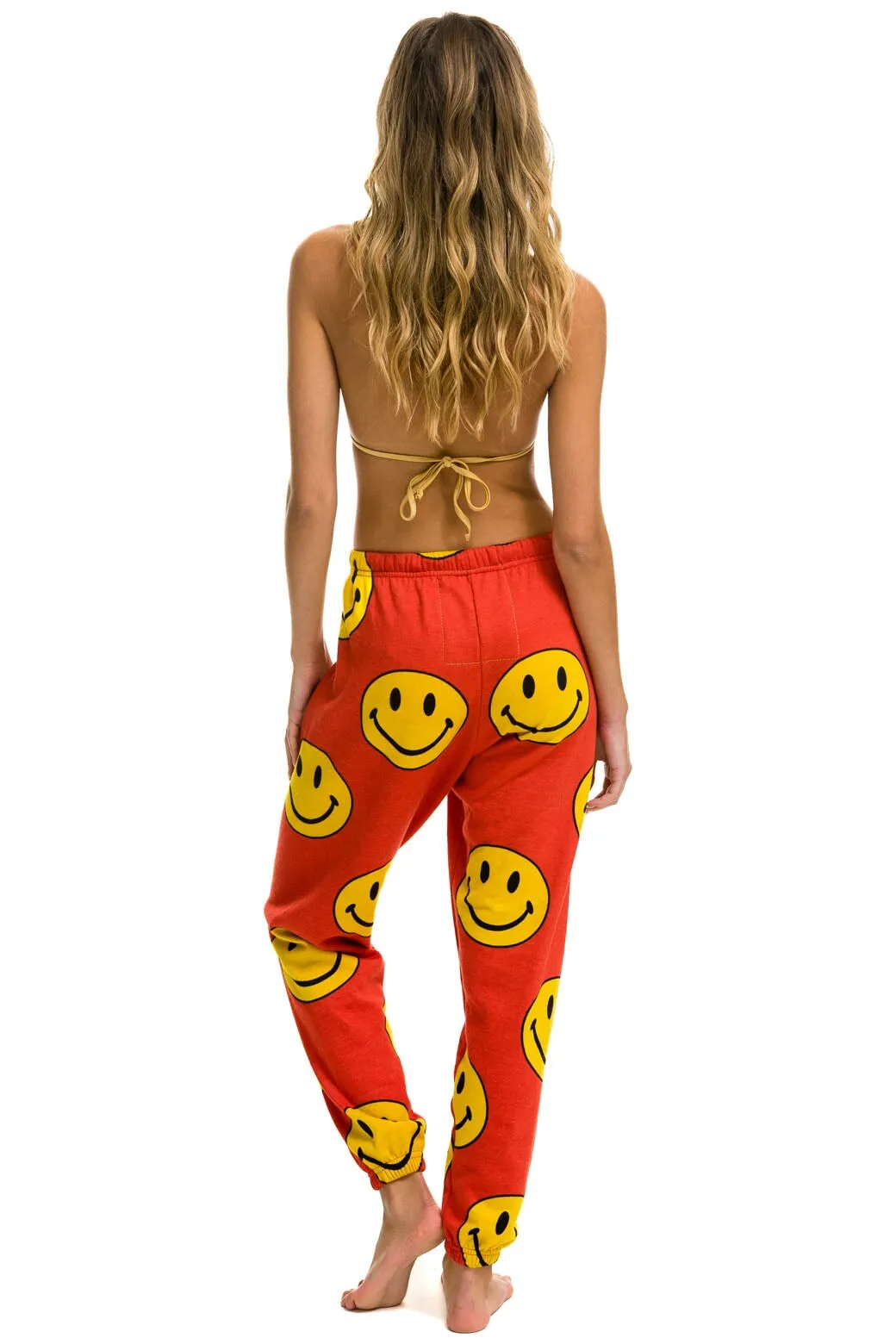 SMILEY REPEAT SWEATPANTS - RED