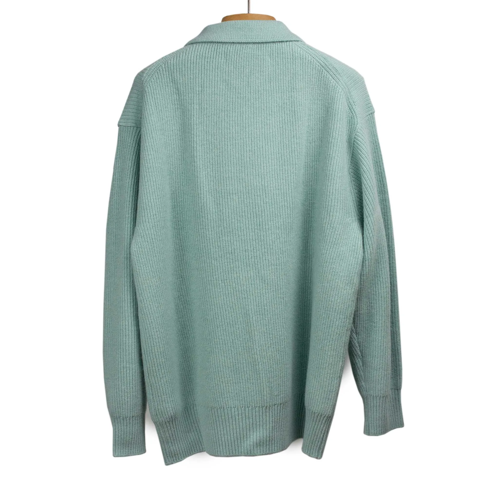 Smock sweater in mint heavyweight wool and cashmere