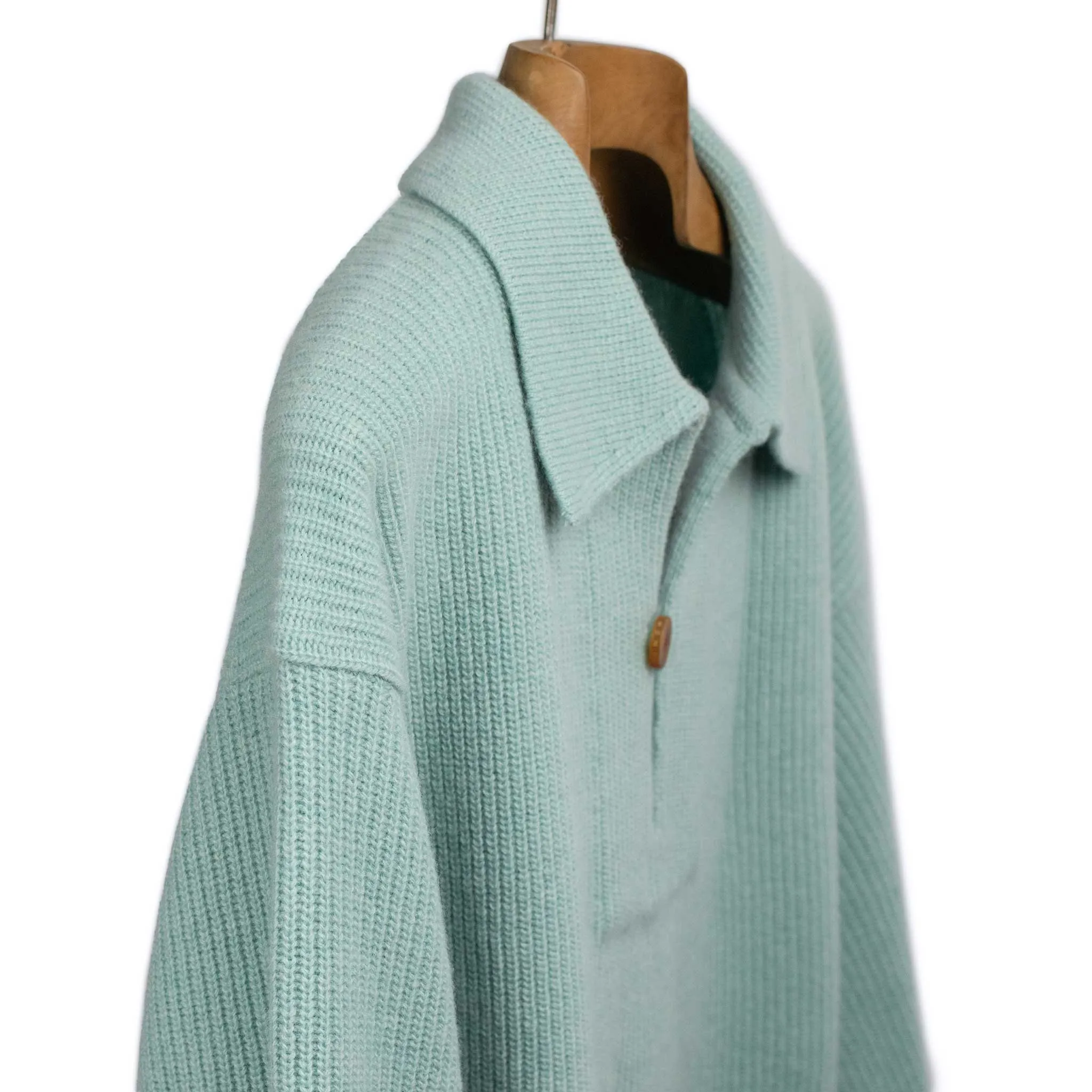 Smock sweater in mint heavyweight wool and cashmere