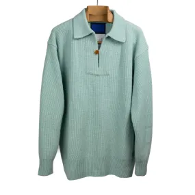 Smock sweater in mint heavyweight wool and cashmere