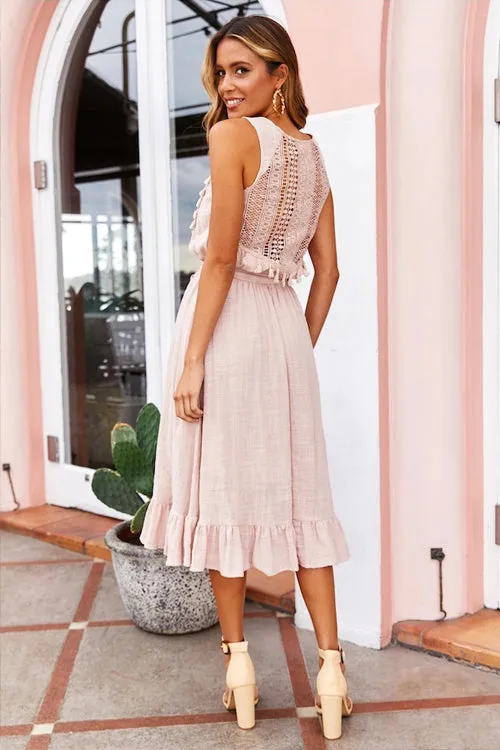 So Amazed Tassel Sleeveless Midi Dress - 3 Colors