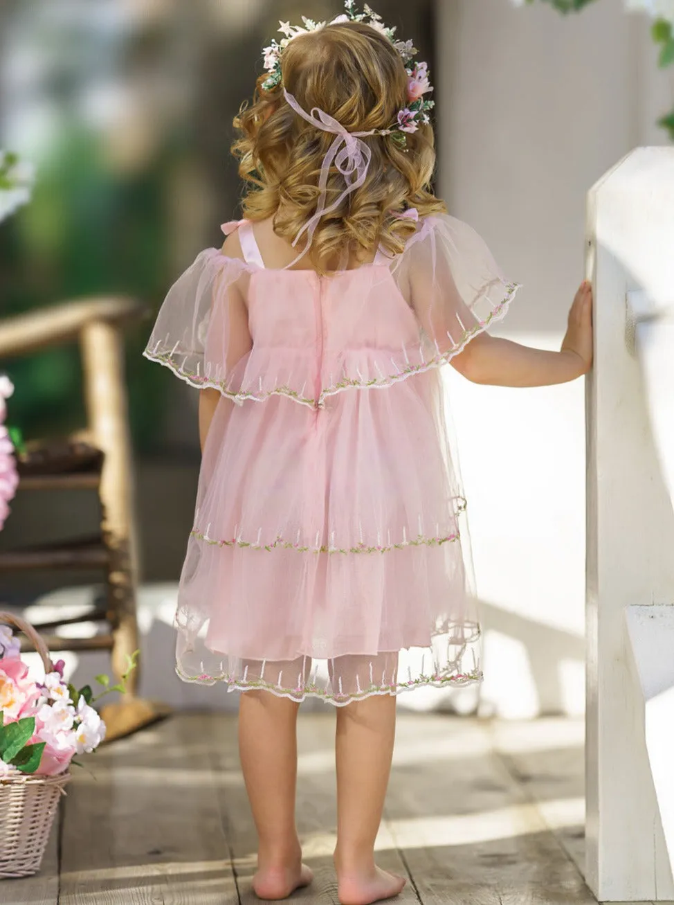 Spring Darling Floral Hem Tulle Dress