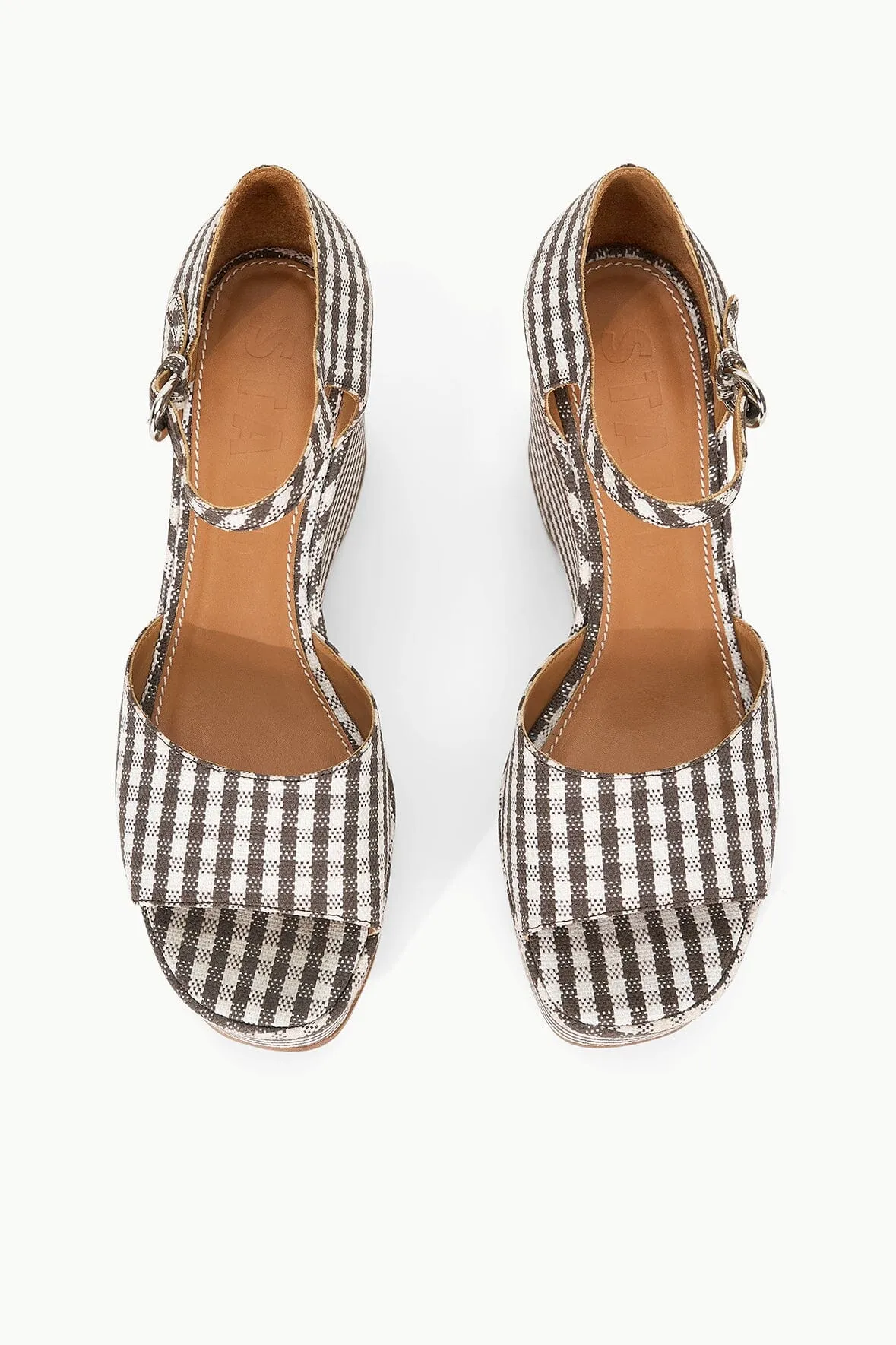 STELLA PLATFORM SANDAL | DARK CHOCOLATE MICRO CHECK