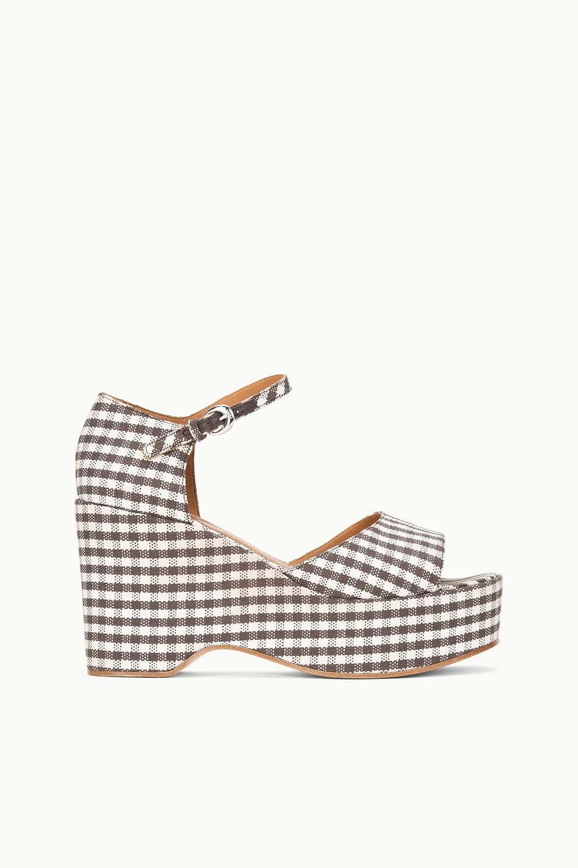 STELLA PLATFORM SANDAL | DARK CHOCOLATE MICRO CHECK