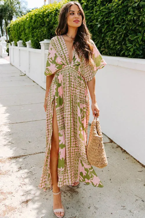 Still The One V-Neck Print Maxi Dress