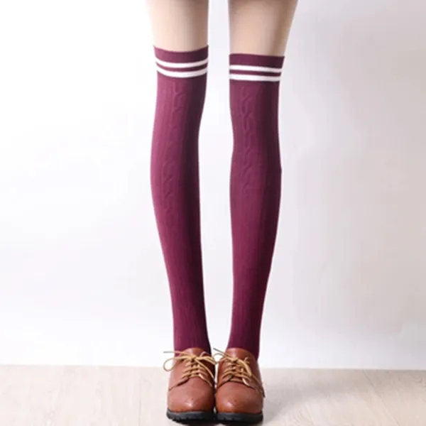 Students Stripe Knee-High Socks AD0191