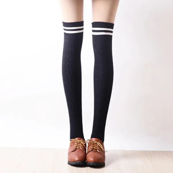 Students Stripe Knee-High Socks AD0191