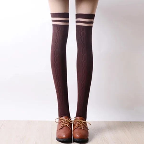 Students Stripe Knee-High Socks AD0191