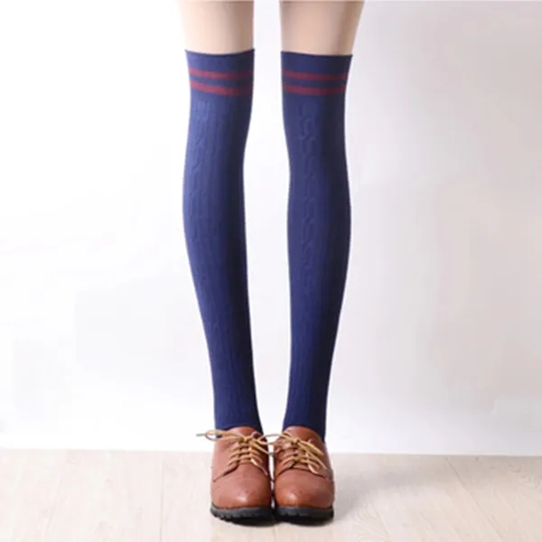 Students Stripe Knee-High Socks AD0191