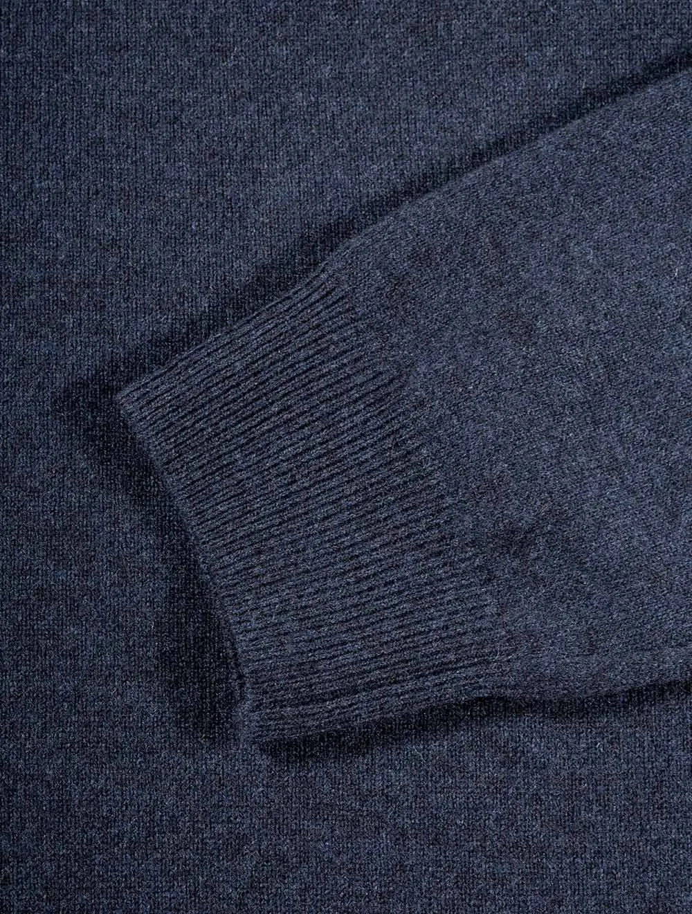 Super Fine Lambswool Crewneck Sweater Dark Navy Melange