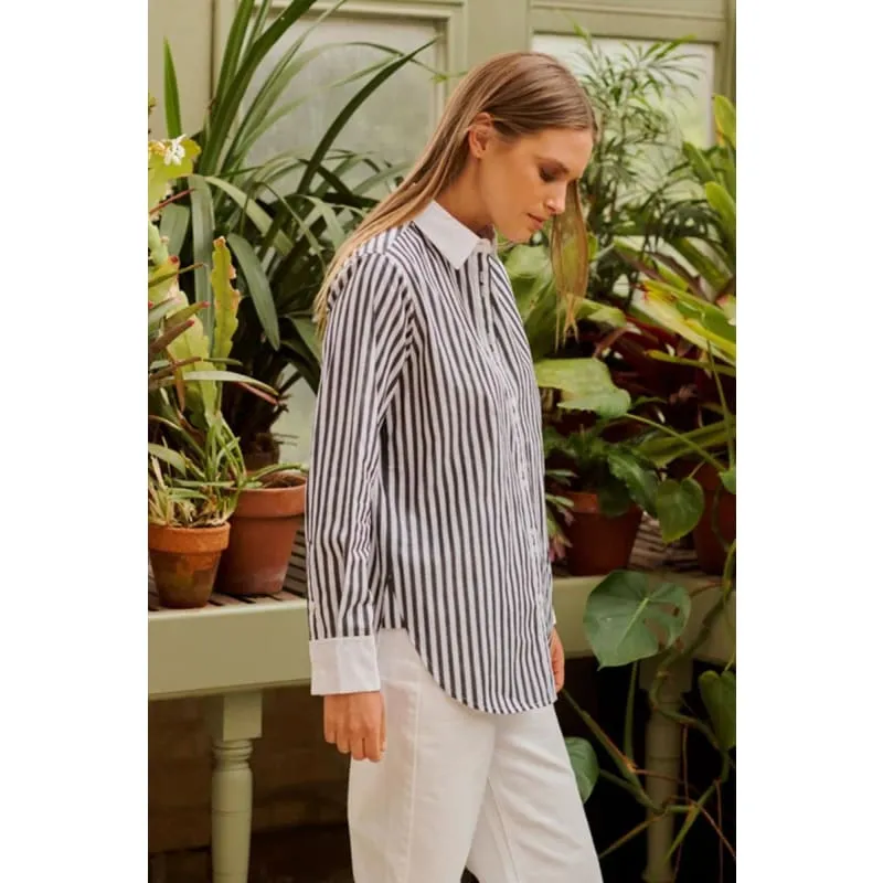 The Bianca Classic Banker Shirt | Midnight Stripe