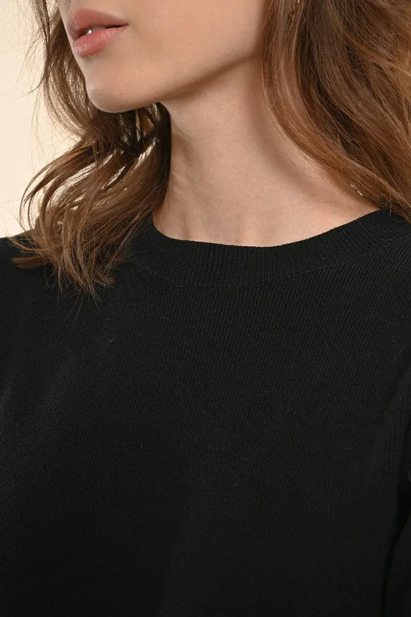 The Janey Long Sleeve Sweater - Black