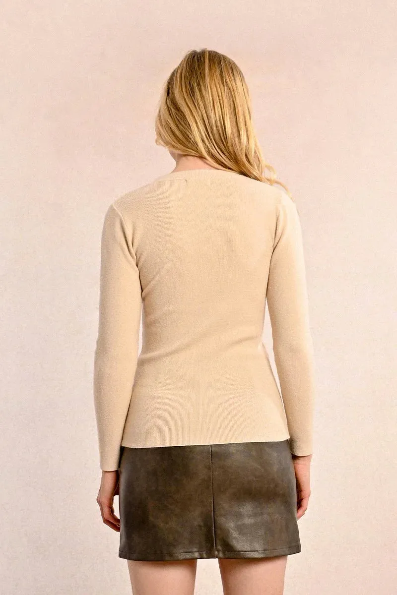 The Janey Long Sleeve Sweater - Creme