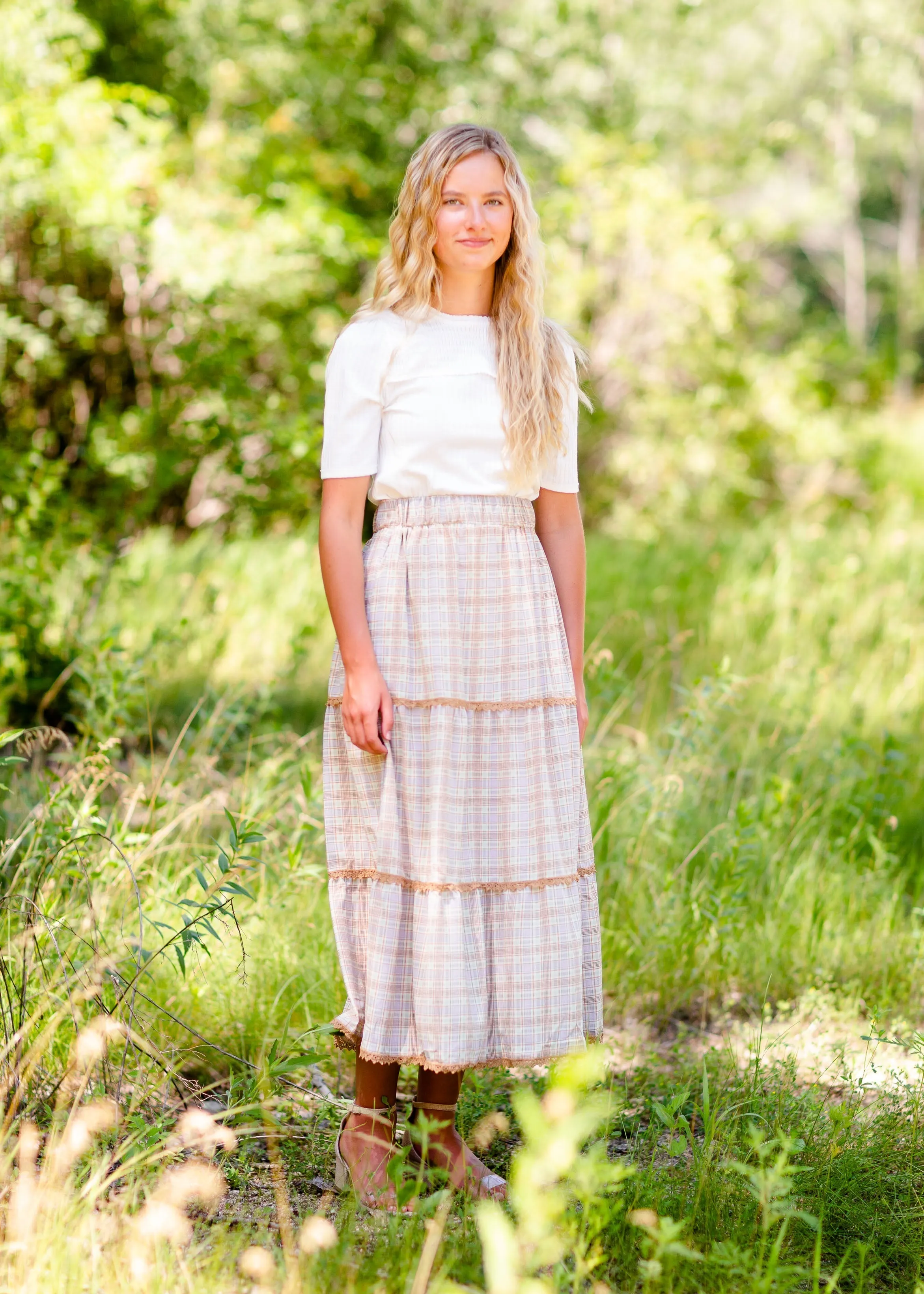 Tiered Plaid Maxi Skirt - FINAL SALE