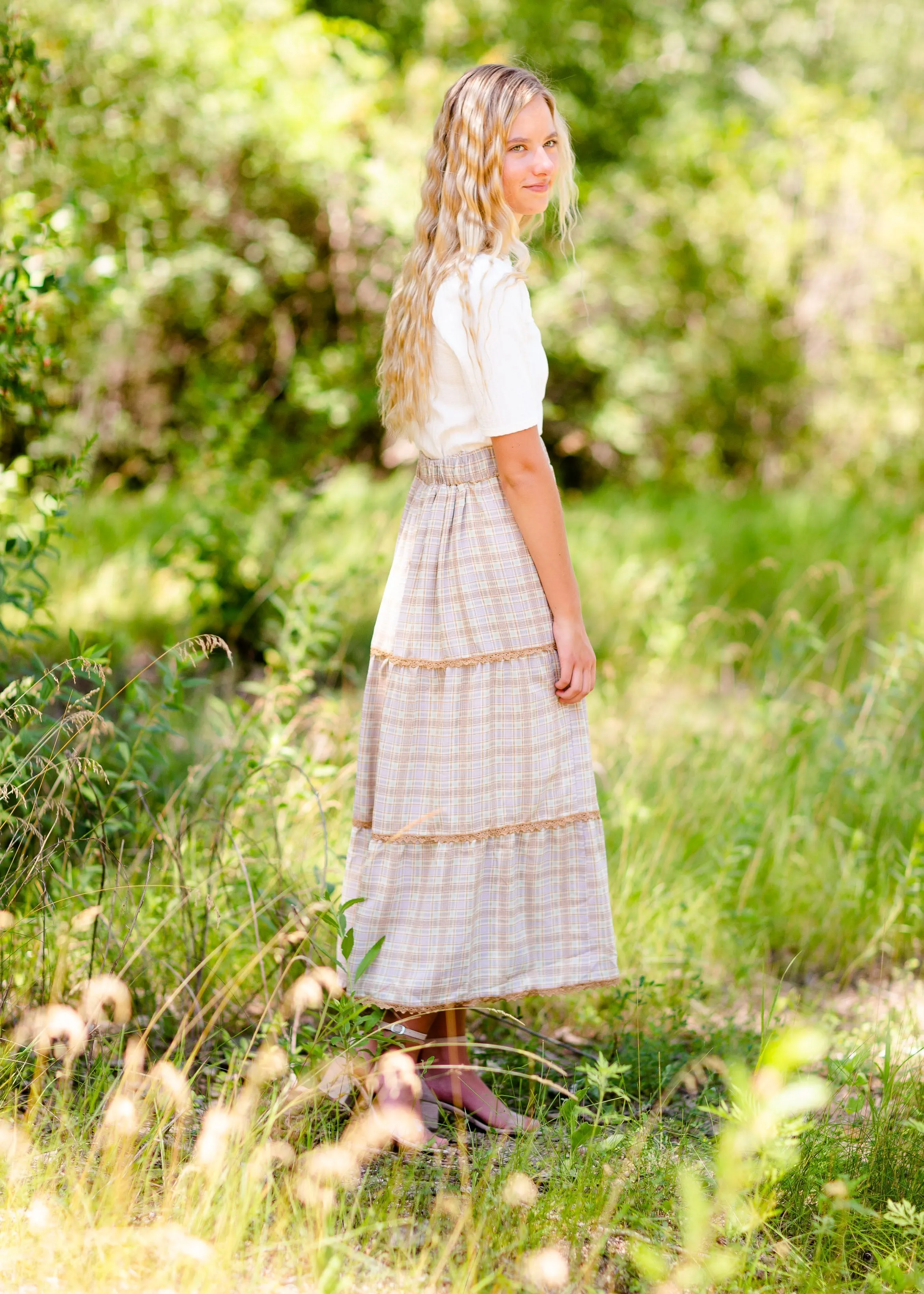 Tiered Plaid Maxi Skirt - FINAL SALE