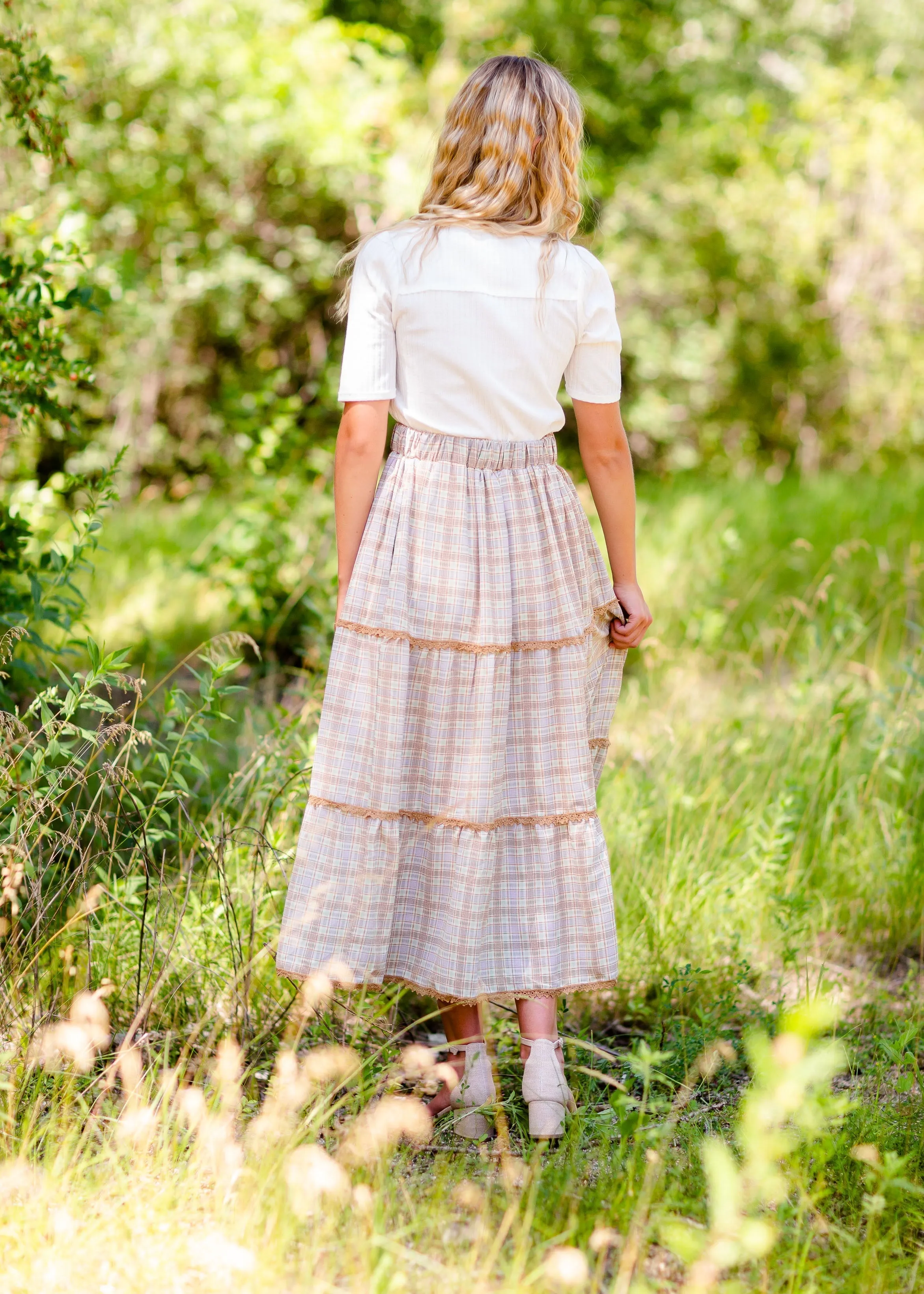 Tiered Plaid Maxi Skirt - FINAL SALE