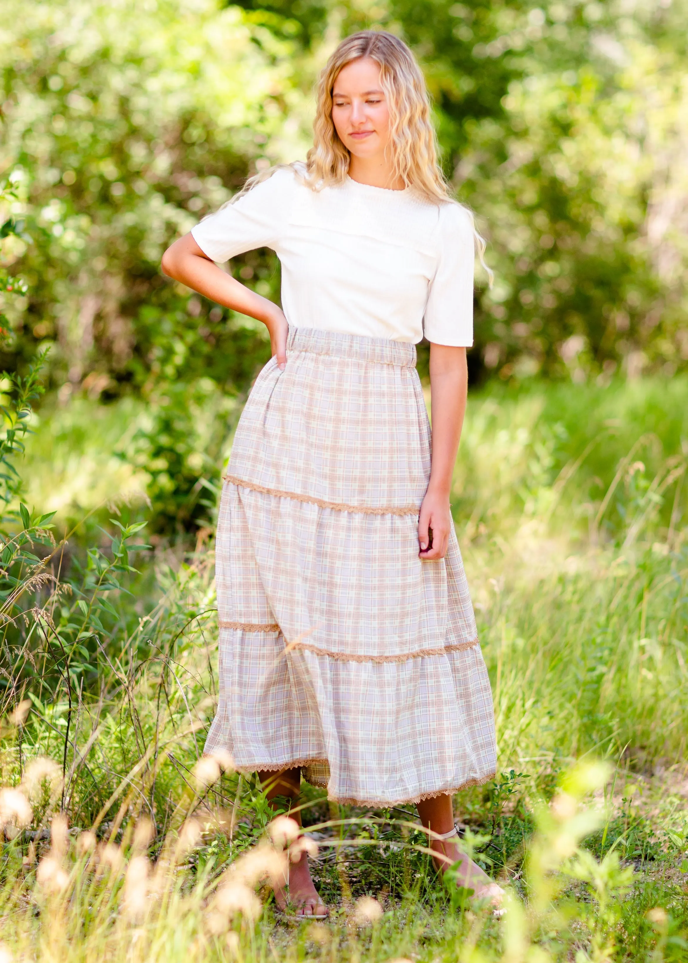 Tiered Plaid Maxi Skirt - FINAL SALE