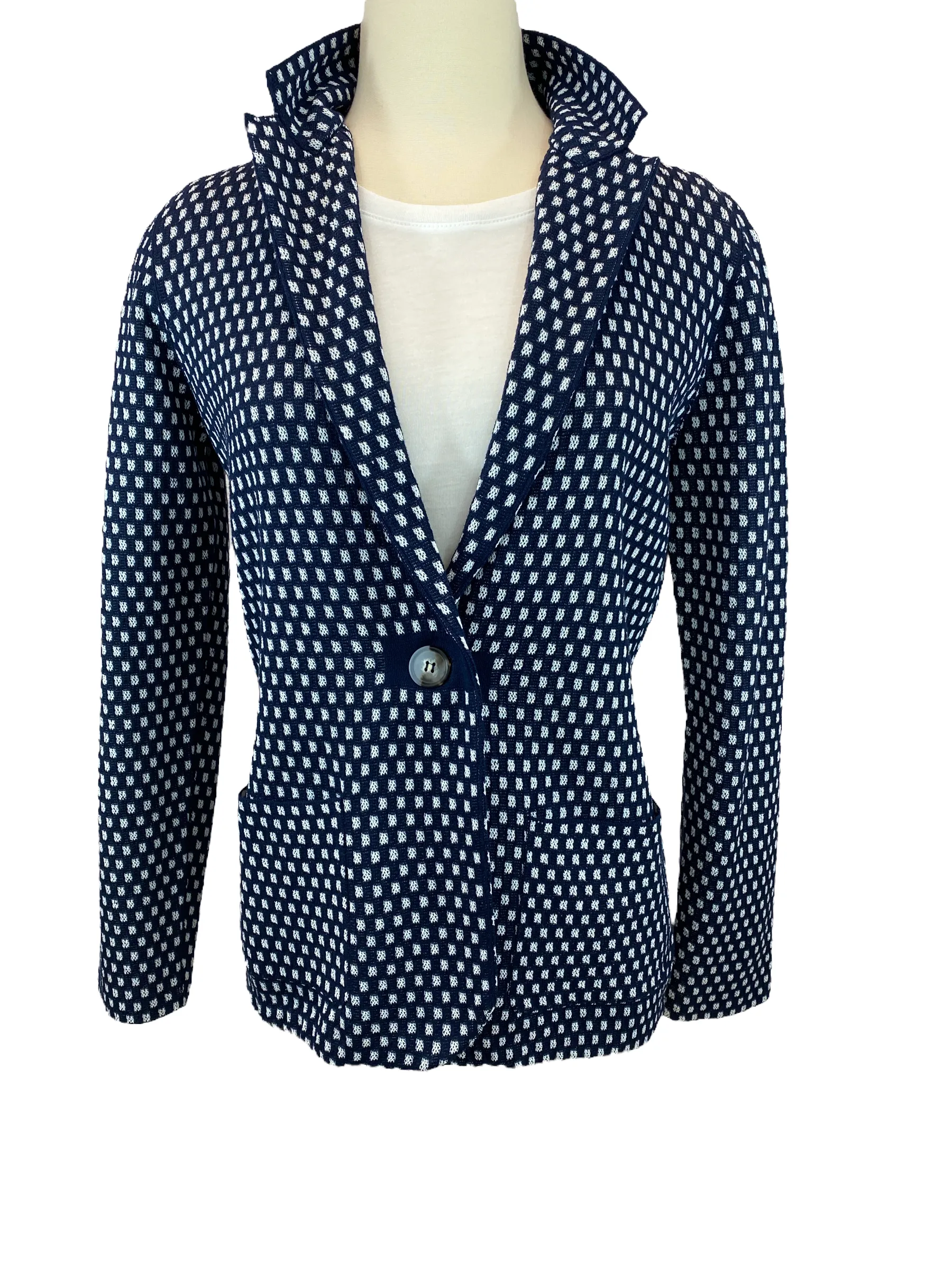 Tonet Sweater Blazer Navy Check