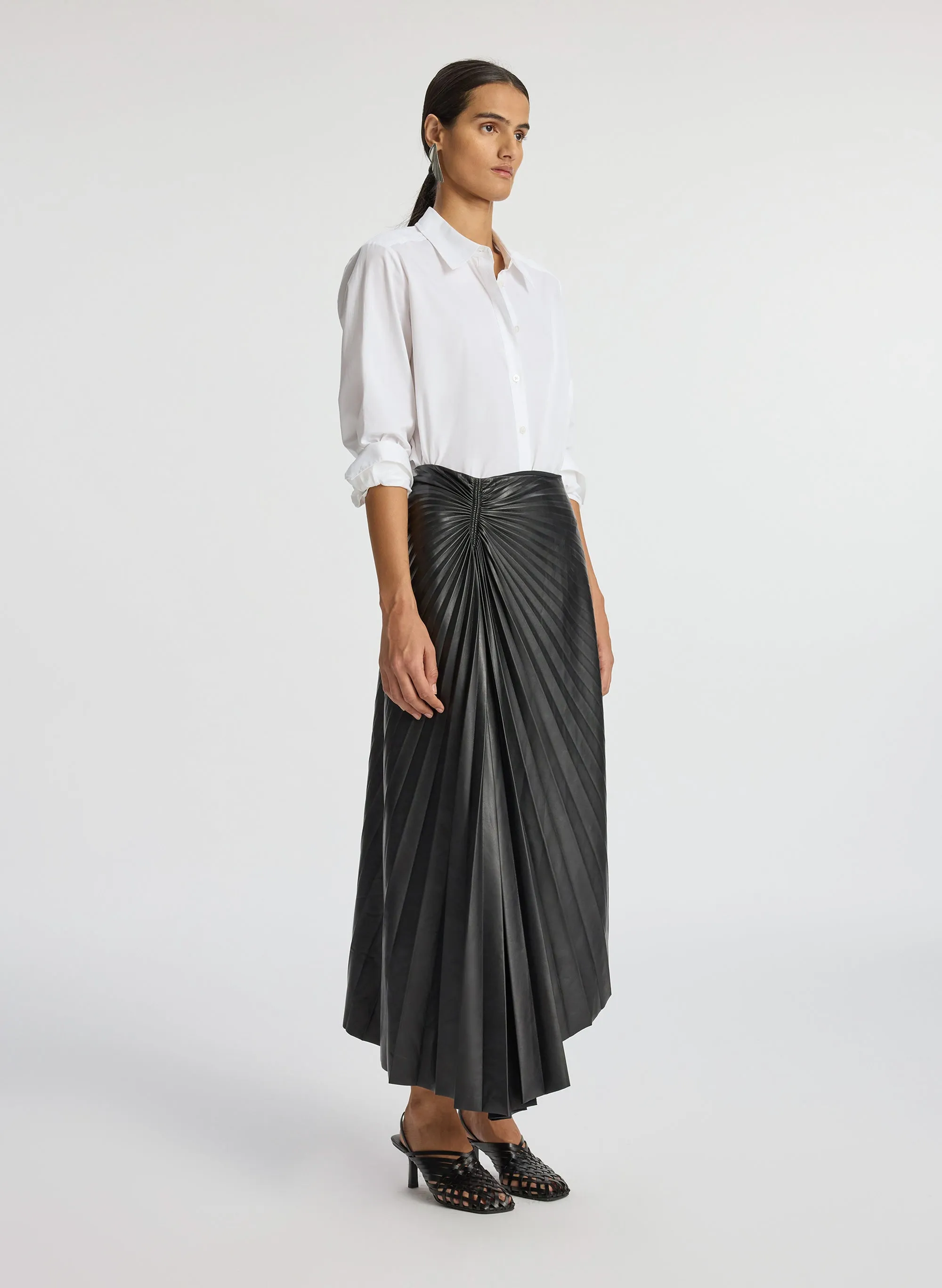 Tracy Smooth Vegan Leather Skirt