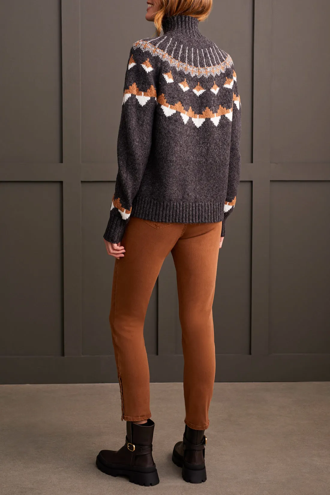 Tribal | Mock Neck Intarsia Sweater | Women's