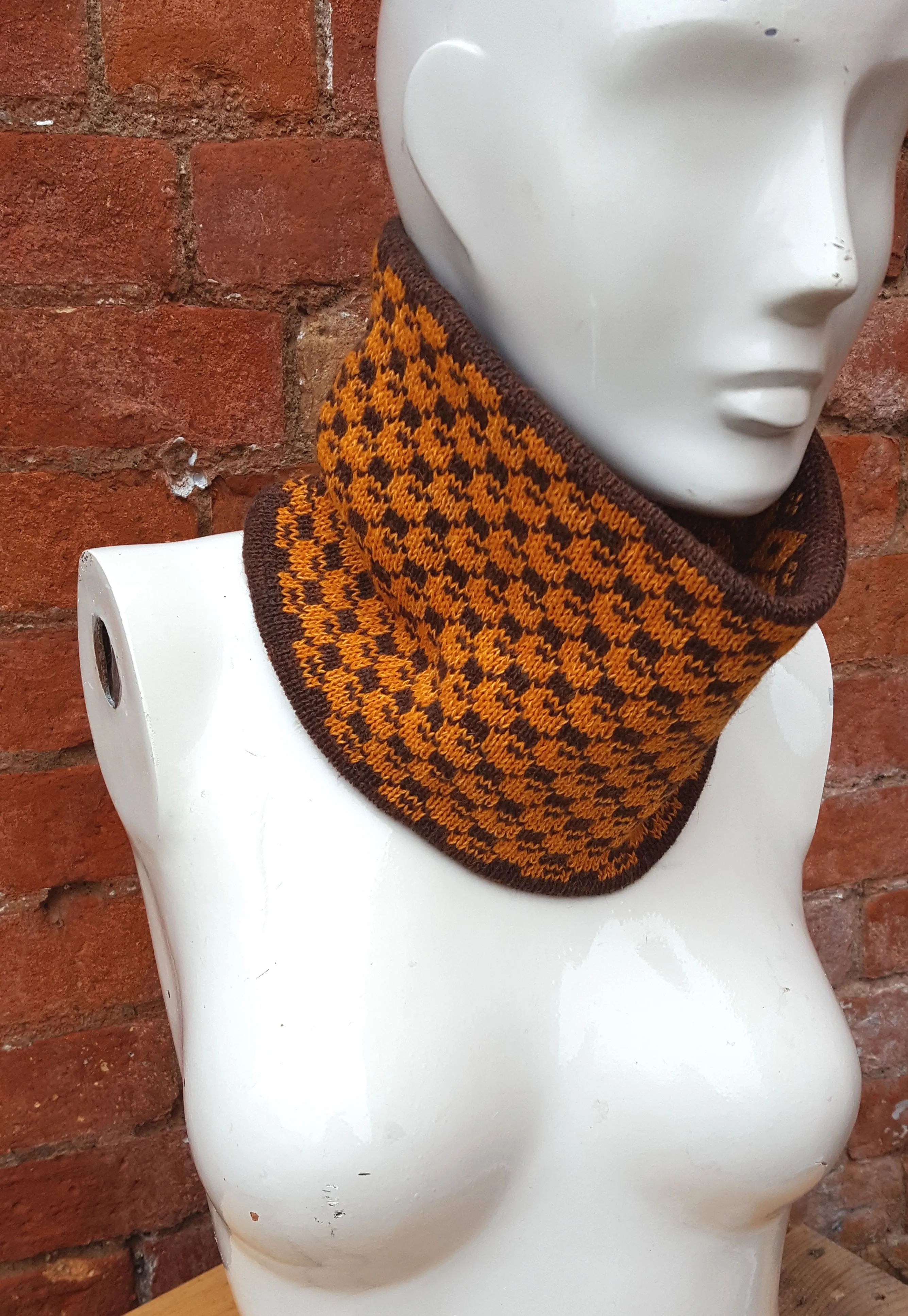 Unisex bikers cowl, neck warmer or ski cowl double thickness totally reversable