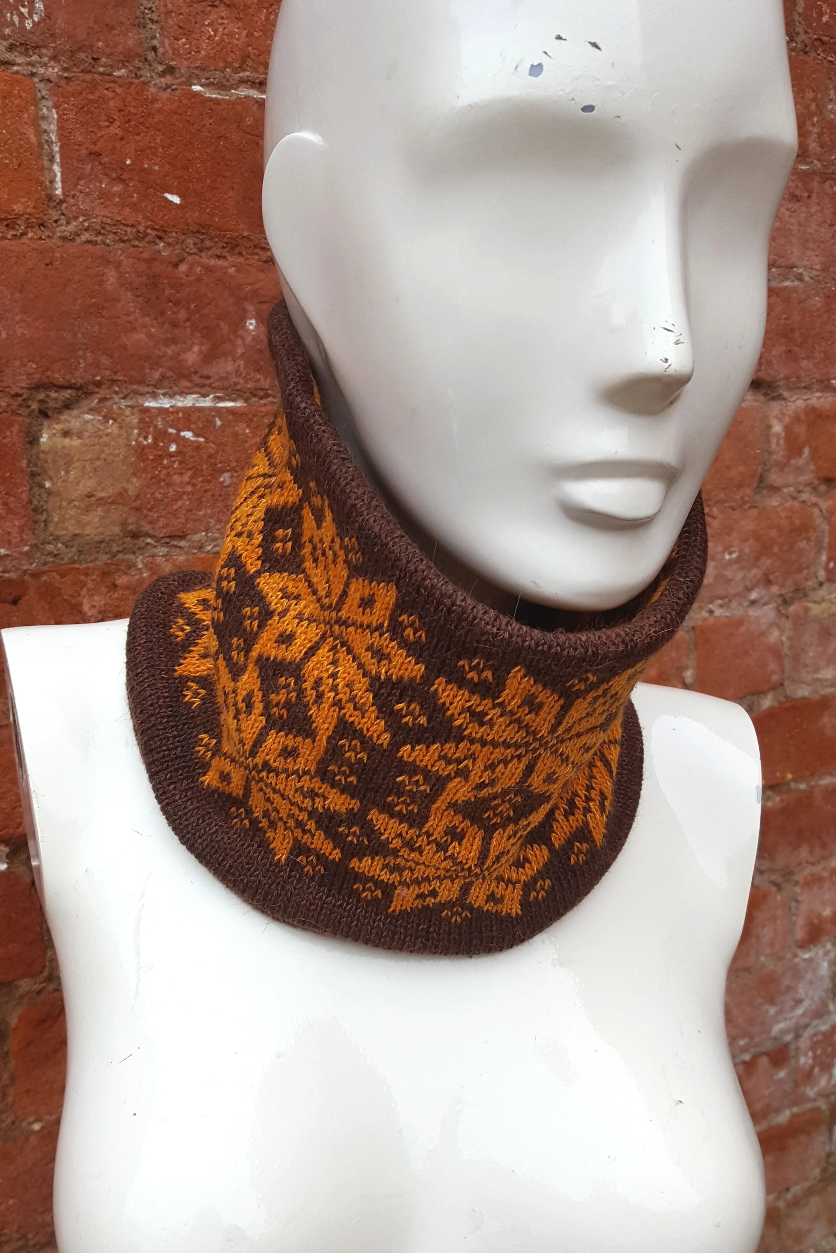 Unisex bikers cowl, neck warmer or ski cowl double thickness totally reversable