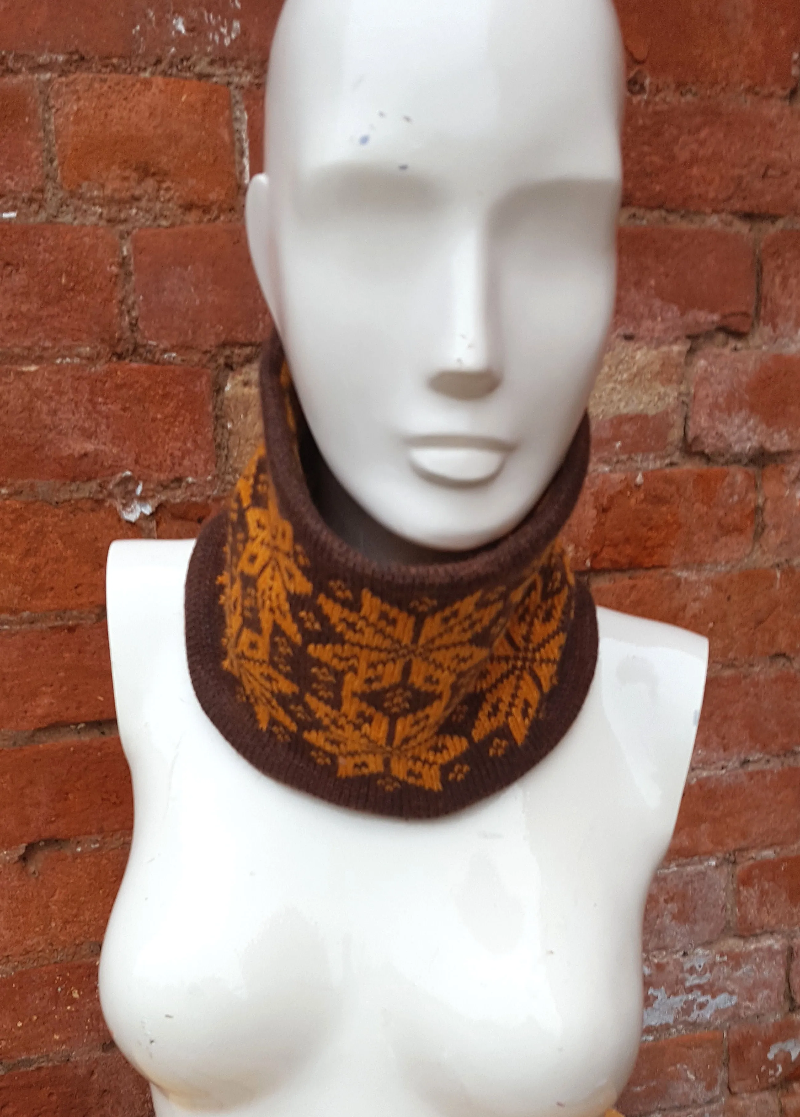 Unisex bikers cowl, neck warmer or ski cowl double thickness totally reversable