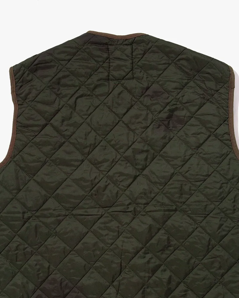 US Vintage Quilted Liner Vest, Unknown Brand, Military Green with Olive Accents - 1