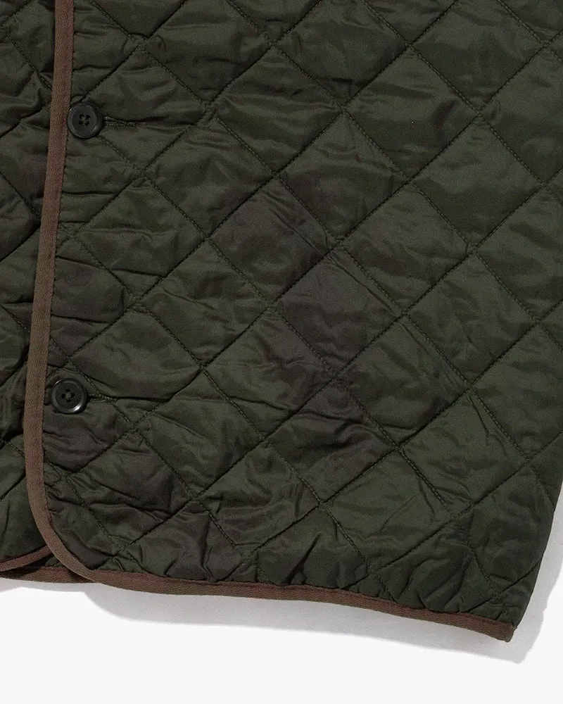 US Vintage Quilted Liner Vest, Unknown Brand, Military Green with Olive Accents - 1