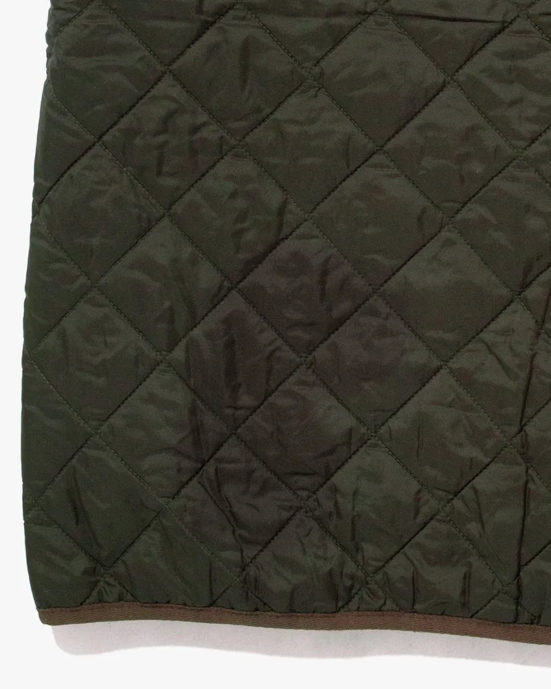 US Vintage Quilted Liner Vest, Unknown Brand, Military Green with Olive Accents - 1