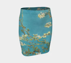 Van Gogh Almond Blossoms Fitted Skirt