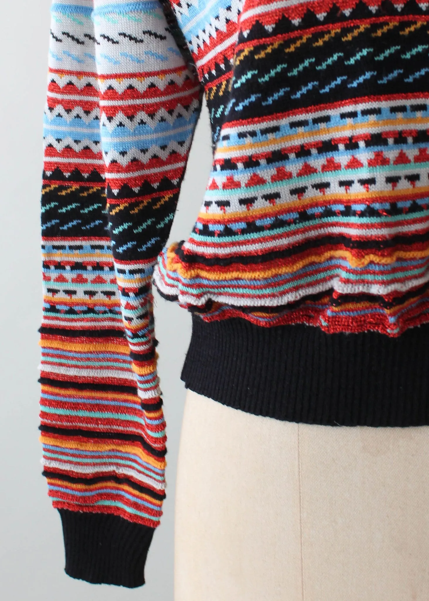 Vintage 1970s Sparkle Striped Sweater